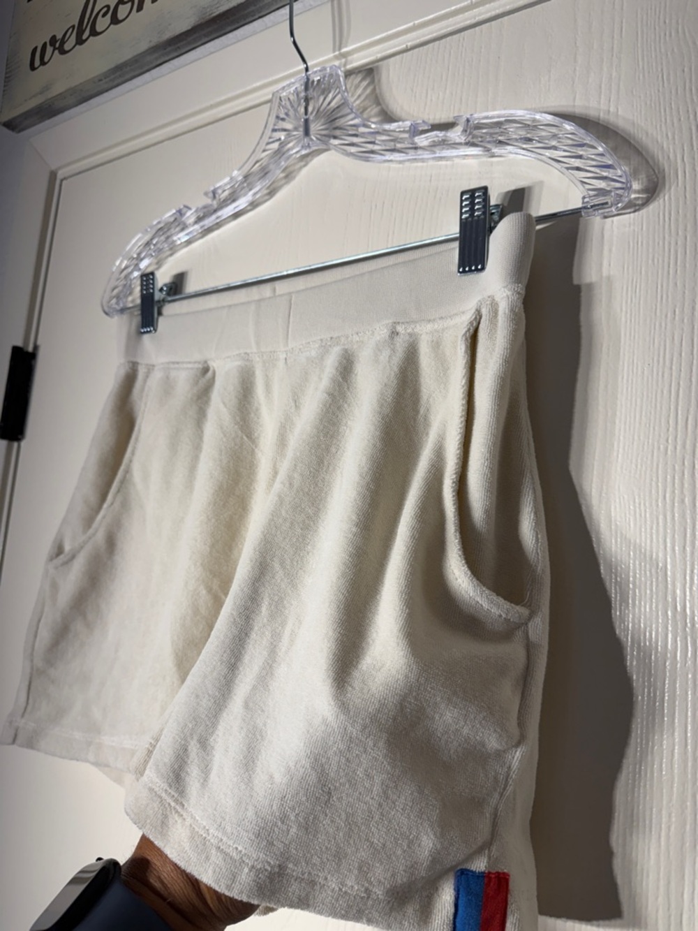 KULE Cream Terry Athletic Lounge Shorts with Side Pockets size small - Picture 3 of 5